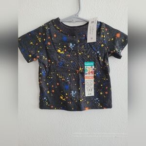 Garanimals Black Tee with Colorful Splatter